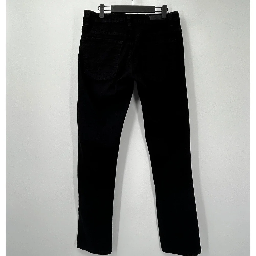 Kenneth Cole New York Mens Slim Fit Jeans 30x32 Black Solid 5-Pocket Denim Pants